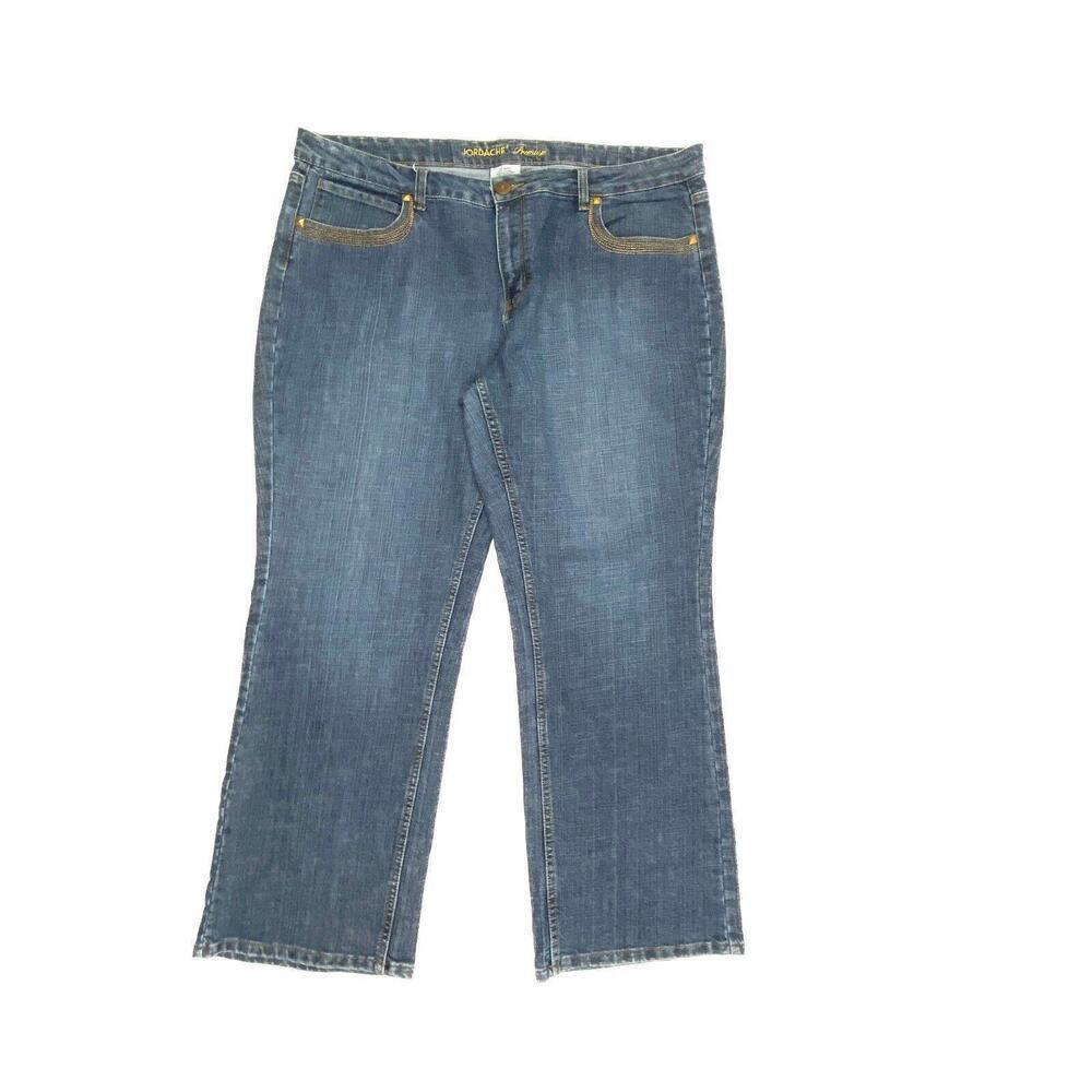 Jordache Bootcut Women's size 18 Short Medium Wash Blue Denim‎ Jeans